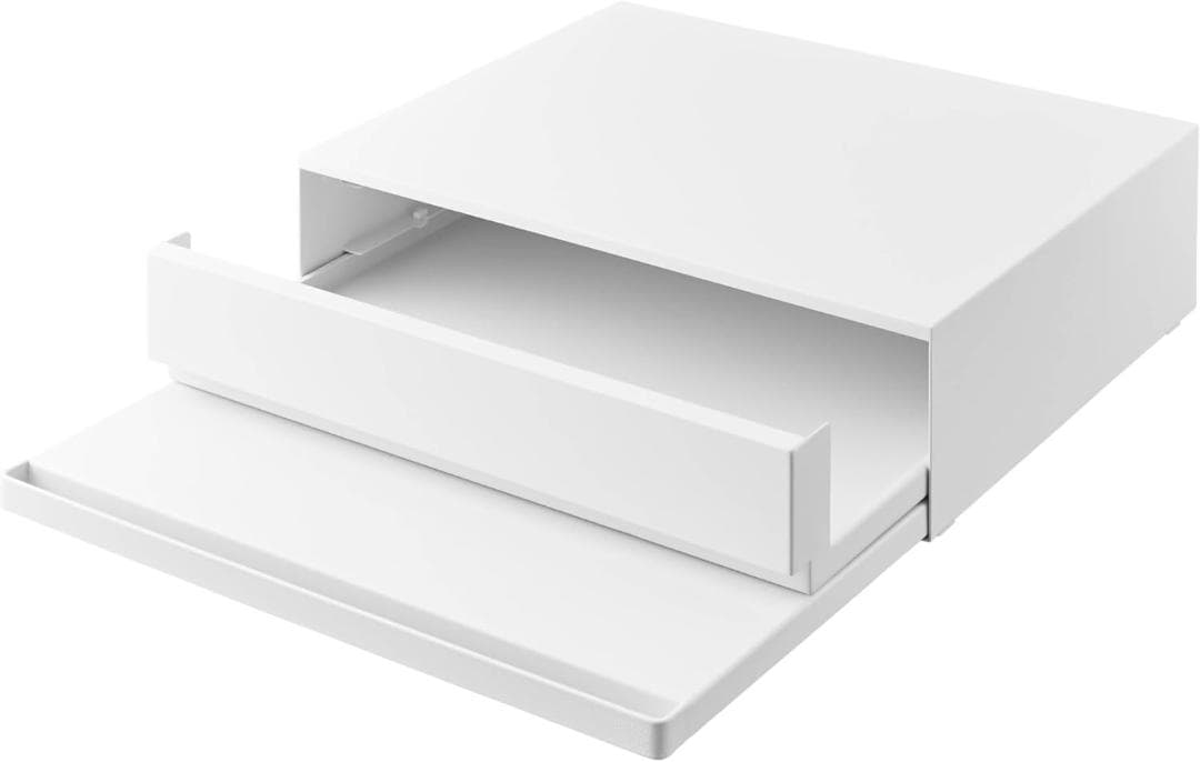 【新品】tower ツーウェイ キッチン家電下引き出し&スライドテーブル 白