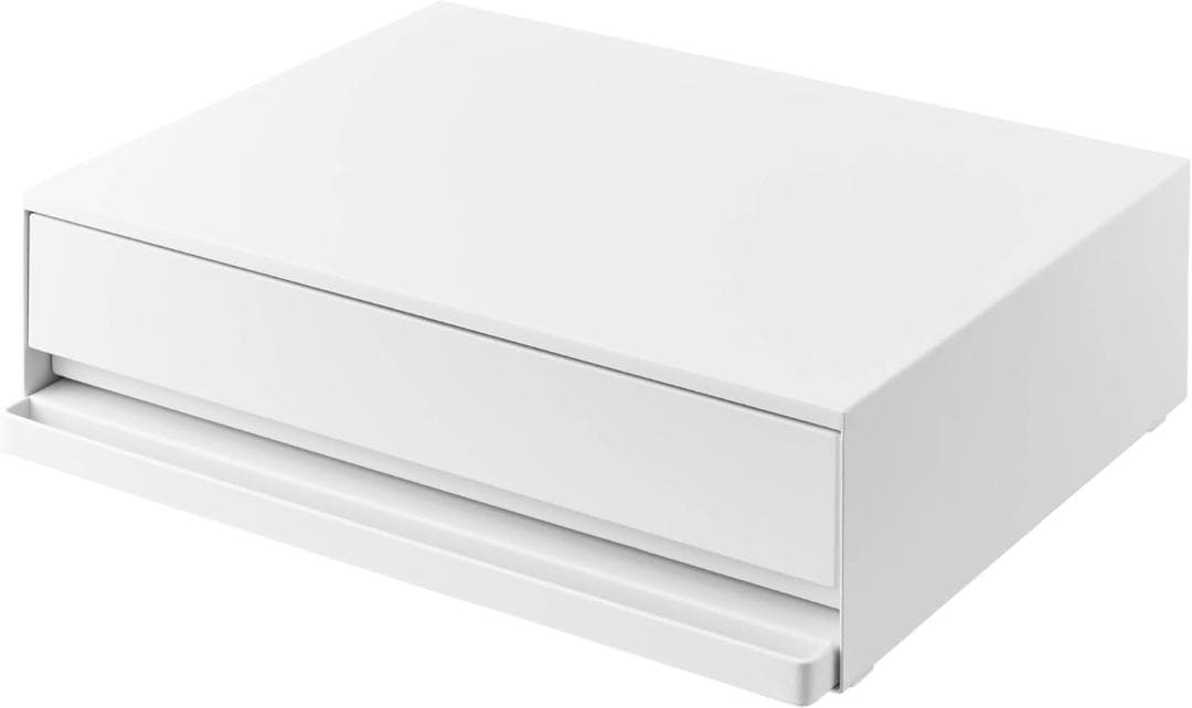 【新品】tower ツーウェイ キッチン家電下引き出し&スライドテーブル 白