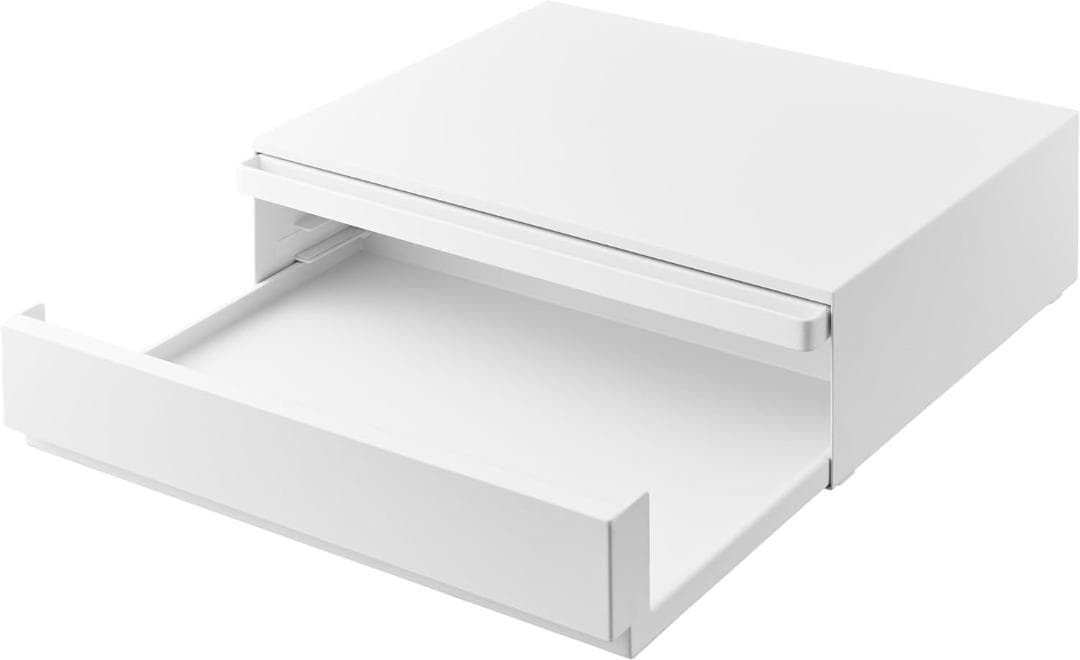 【新品】tower ツーウェイ キッチン家電下引き出し&スライドテーブル 白