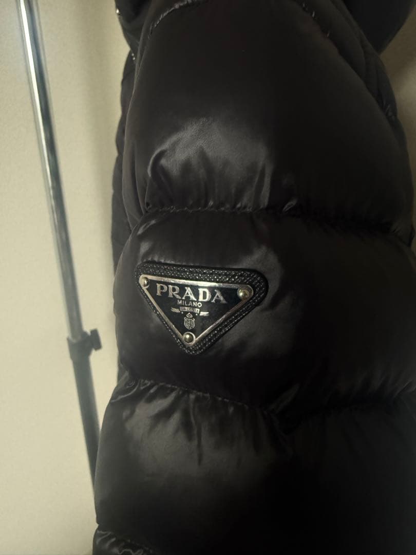 PRADA プラダ ダウンジャケット 46 ブラック 黒 三角ロゴ