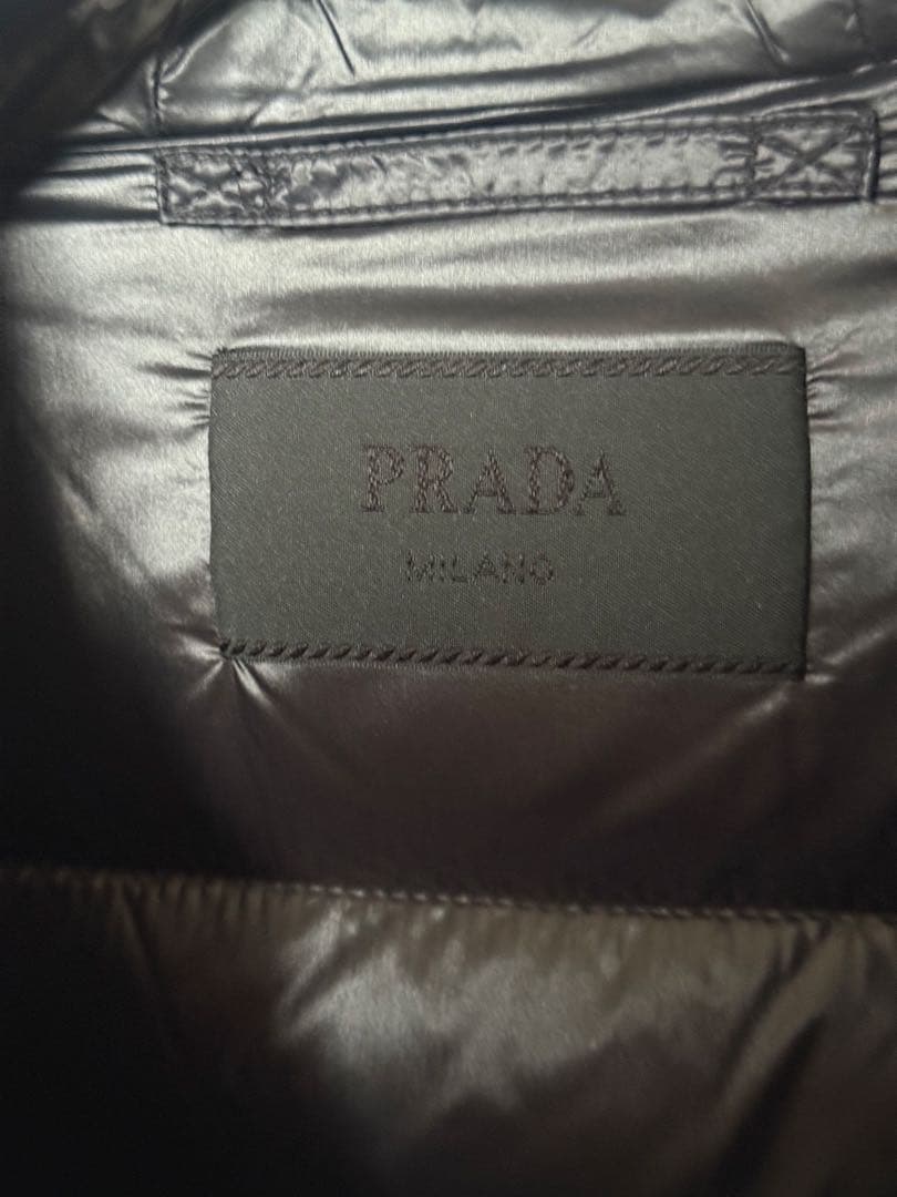 PRADA プラダ ダウンジャケット 46 ブラック 黒 三角ロゴ