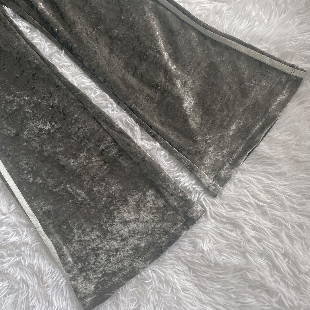 【希少】アディダス　セットアップ　ベロア　フレアパンツ　y2k M ライン