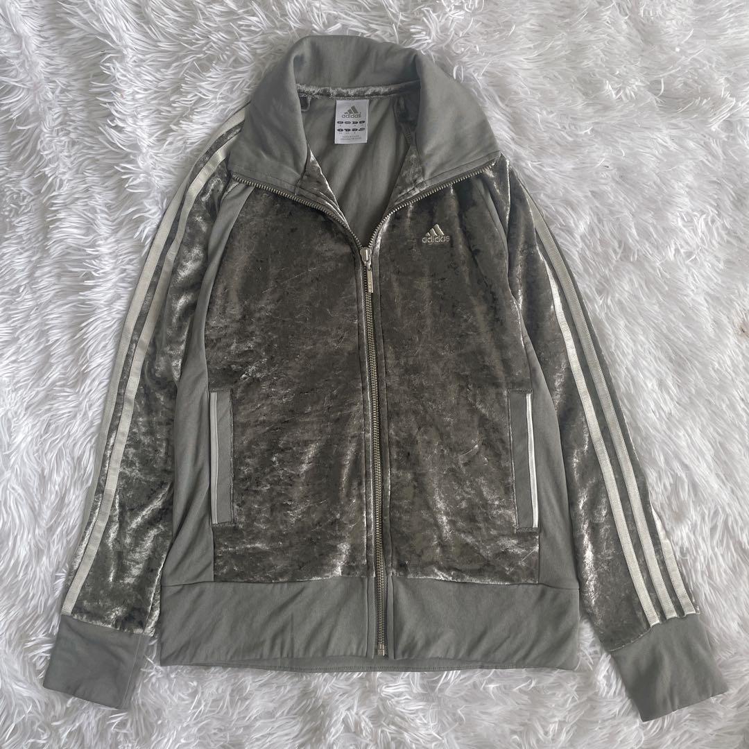 【希少】アディダス　セットアップ　ベロア　フレアパンツ　y2k M ライン