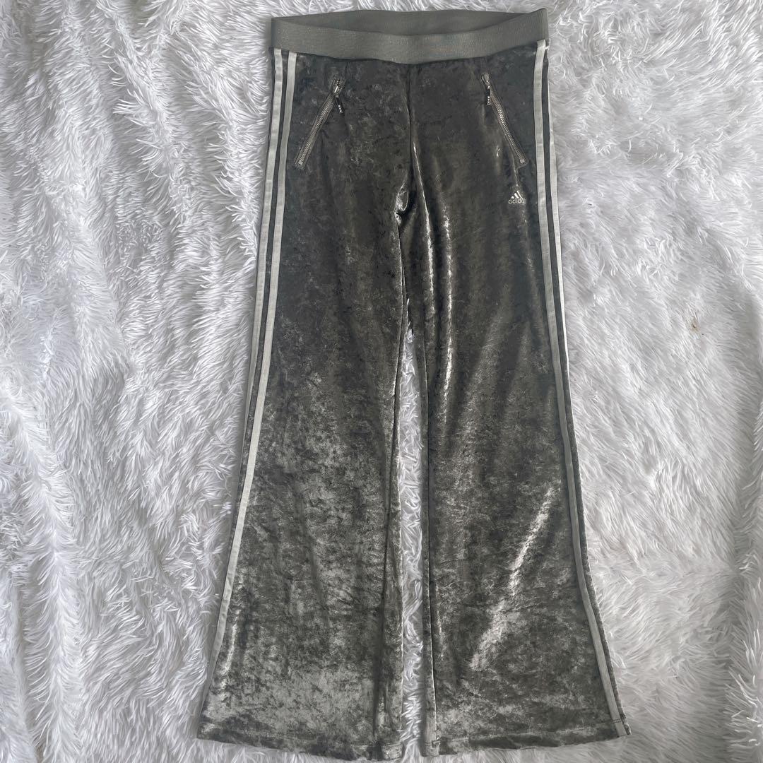 【希少】アディダス　セットアップ　ベロア　フレアパンツ　y2k M ライン