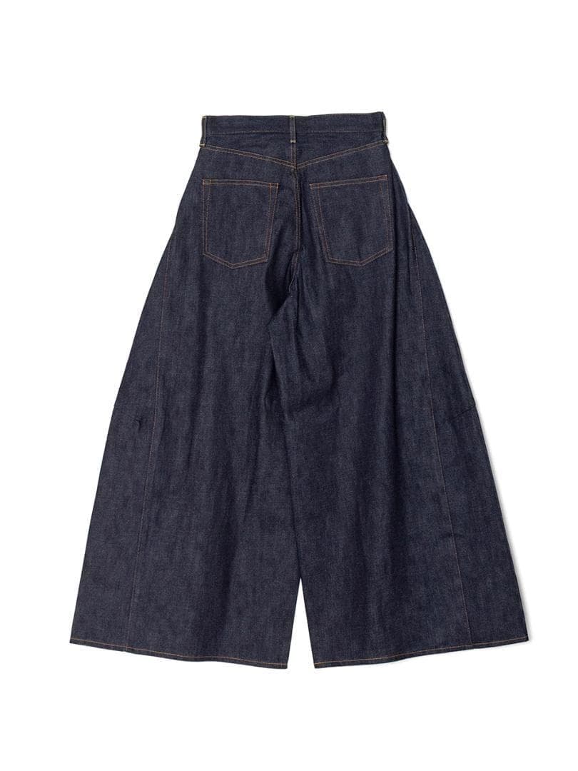 2　HYKE 25AW　スーパーワイド　バレルレッグ　デニム　パンツ 濃紺