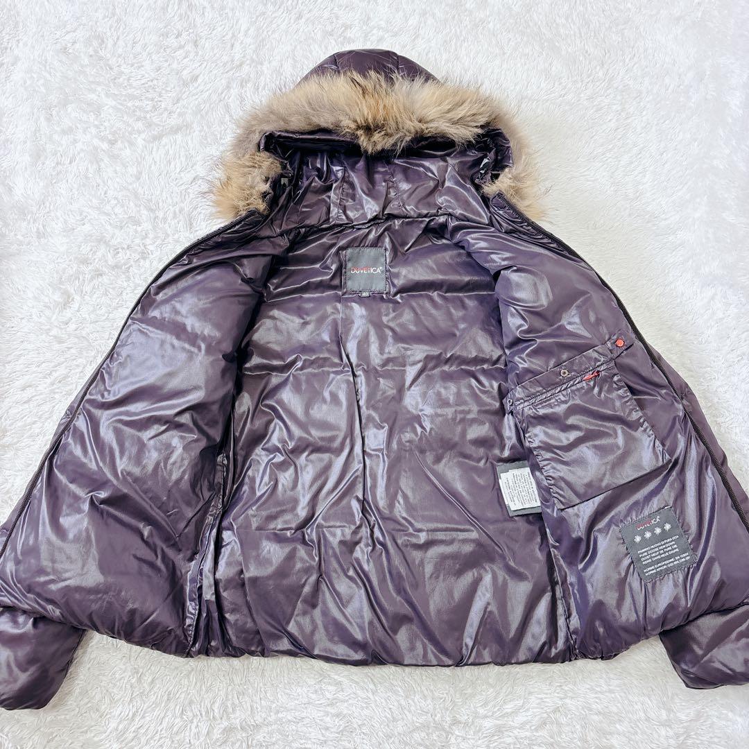 美品 y2k DUVETICA ダウンジャケット　リアルファー着脱可　L 紫