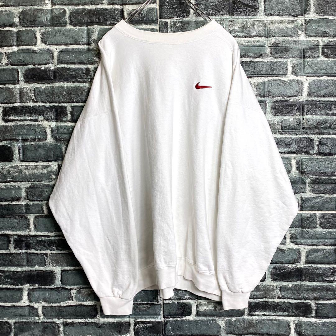 USA製 ナイキ☆スウェット トレーナー 古着 白タグ 90s 刺繍ロゴ hu2