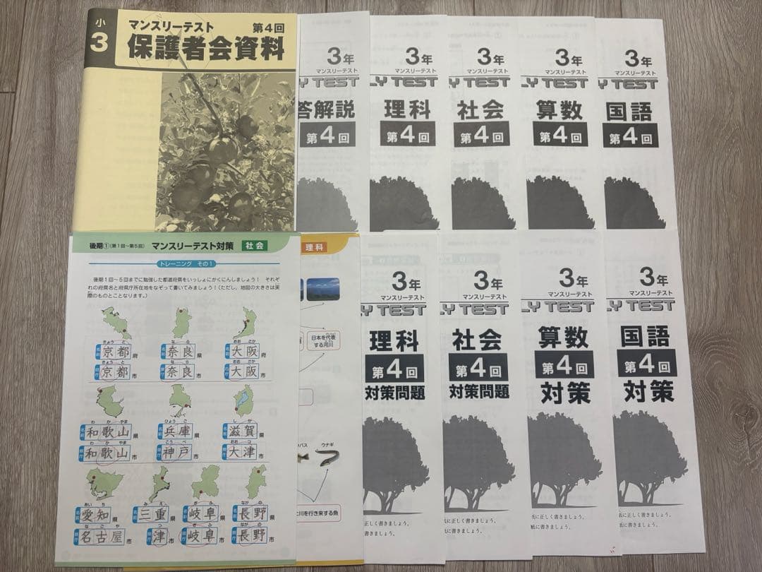 小３　早稲田アカデミー　ワセアカ　マンスリーテスト　1年分セット　原本