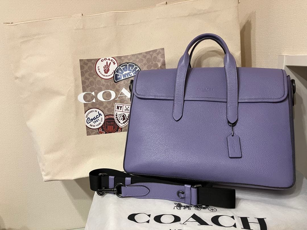 COACH サリバンポートフォリオと特大キャンバストートバッグセット　ラベンダー