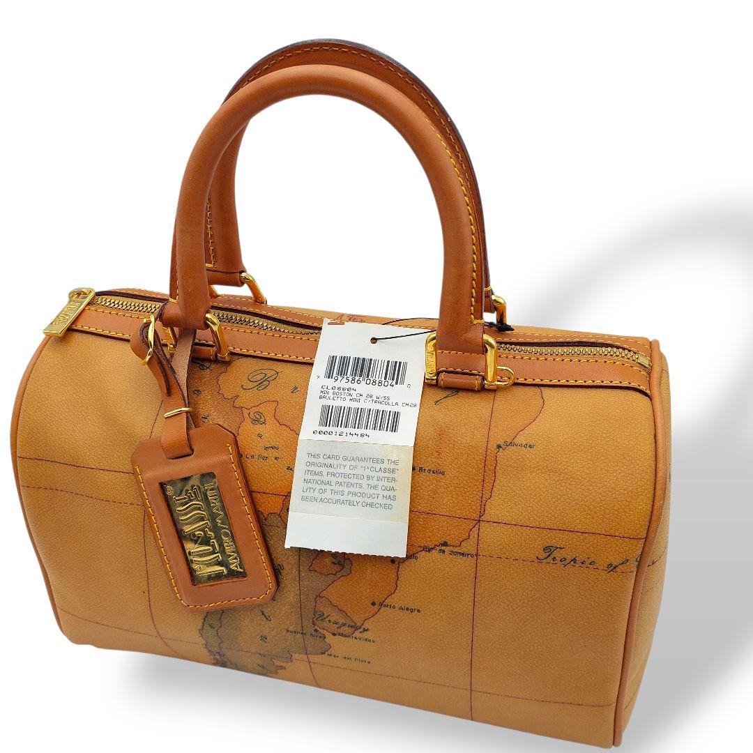 【極美品】プリマクラッセ　ボストンバッグ　地図柄 レザー 2way ショルダー