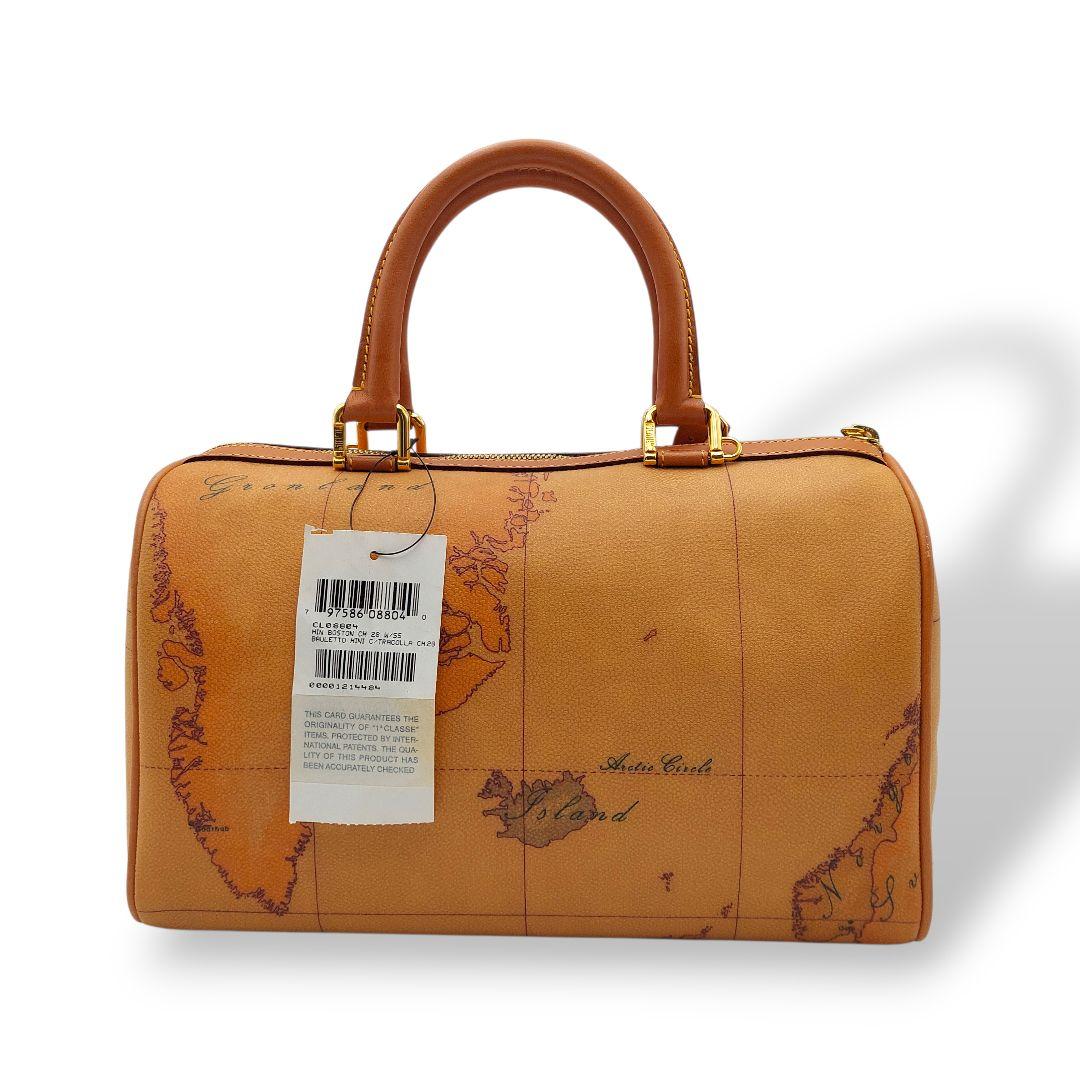 【極美品】プリマクラッセ　ボストンバッグ　地図柄 レザー 2way ショルダー