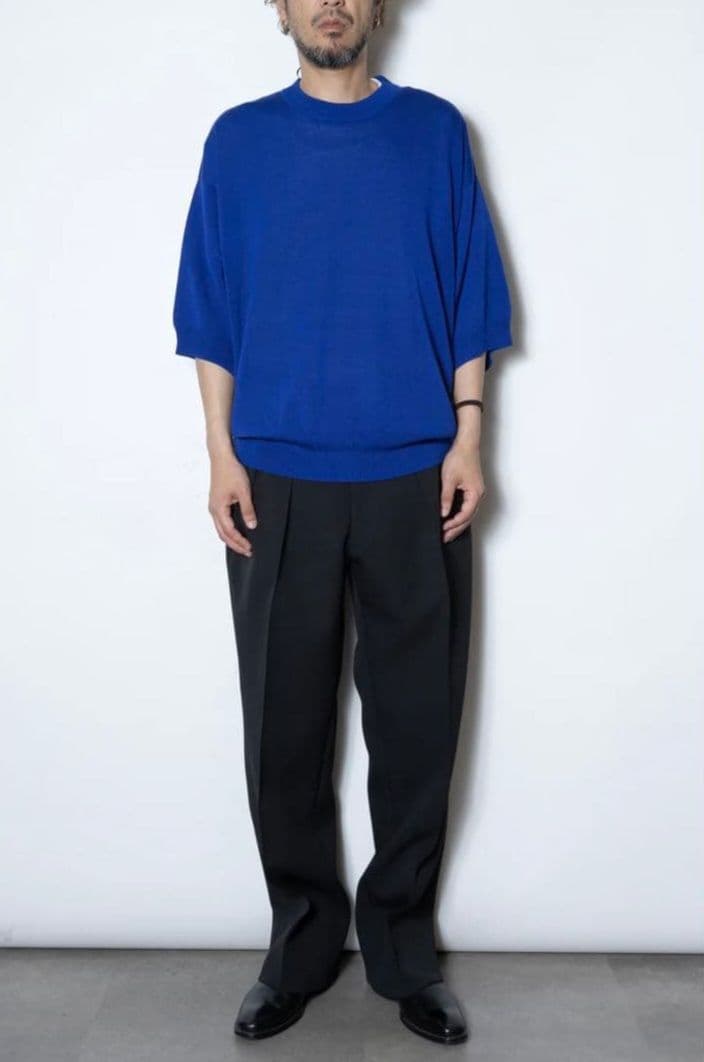 RAINMAKER CREW-NECK S/S SWEATER 青 サイズ4