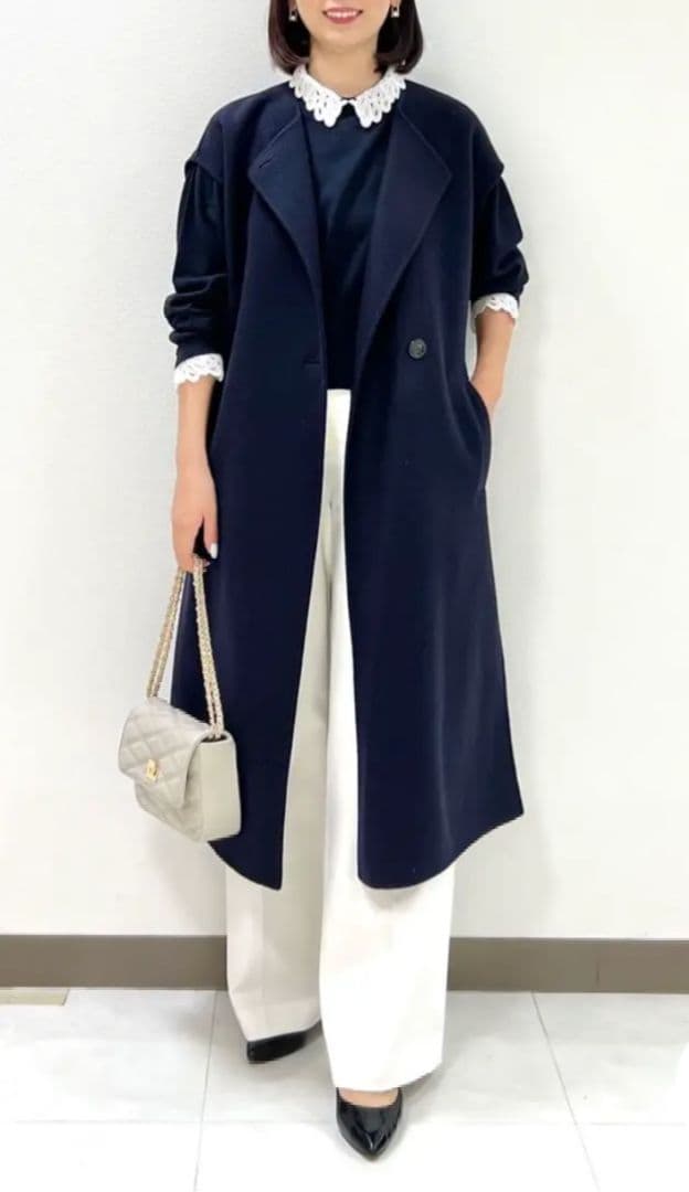 専用！　23区新品✨️ エンブロイダリーニット38黒　完売　レース襟iCB自由区