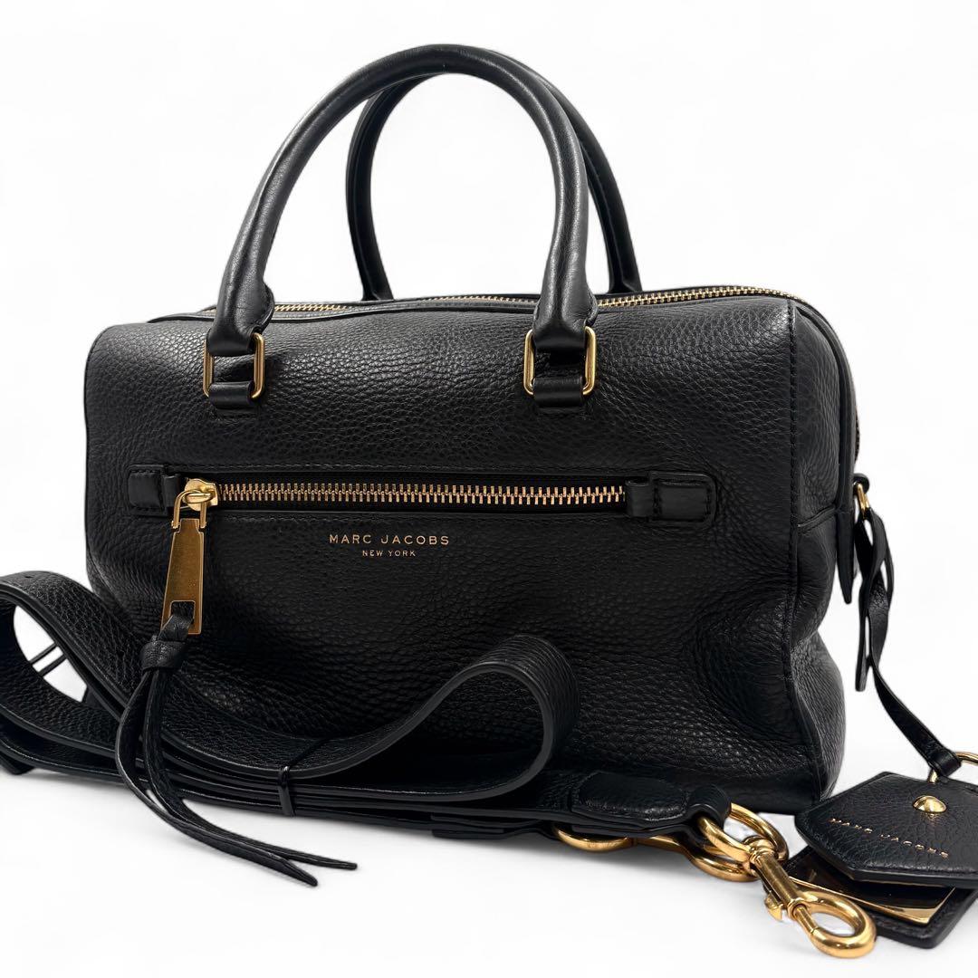 【極美品】 マークジェイコブス ボストンバッグ 2way ブラック レザー 現行