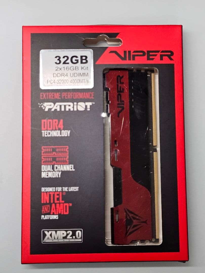 メモリー Patriot Viper 32GB DDR4 4000MT/s