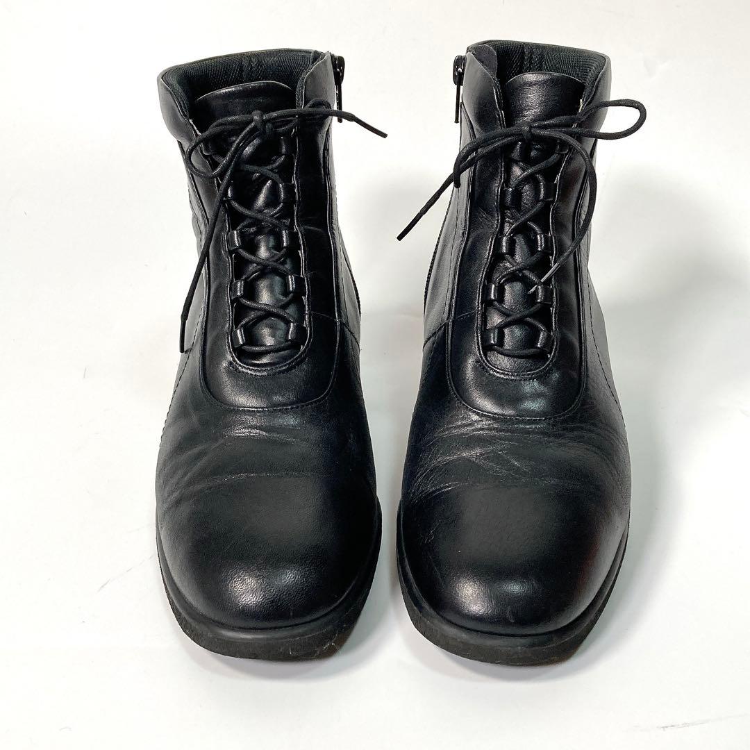 ペダラ アシックスウォーキング ショートブーツ サイドジップ 24cm 3E