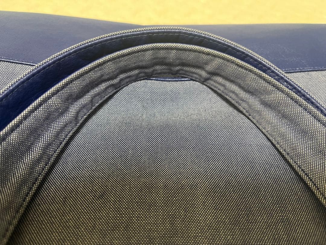 ファミリア　デニムバッグ　クマと女の子　手刺繍