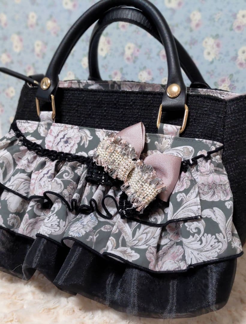 フリー出品　トリプルフリルトート　アレキサンダーマーブル　シャドウブルーム