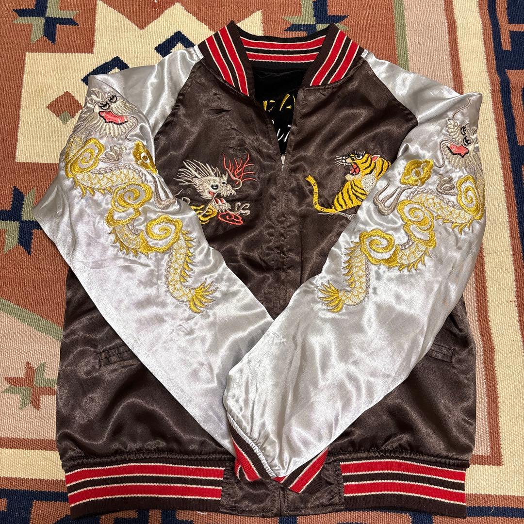⭐︎超美品⭐︎Lucky 7 スカジャン 日本の女性とドラゴン刺繍
