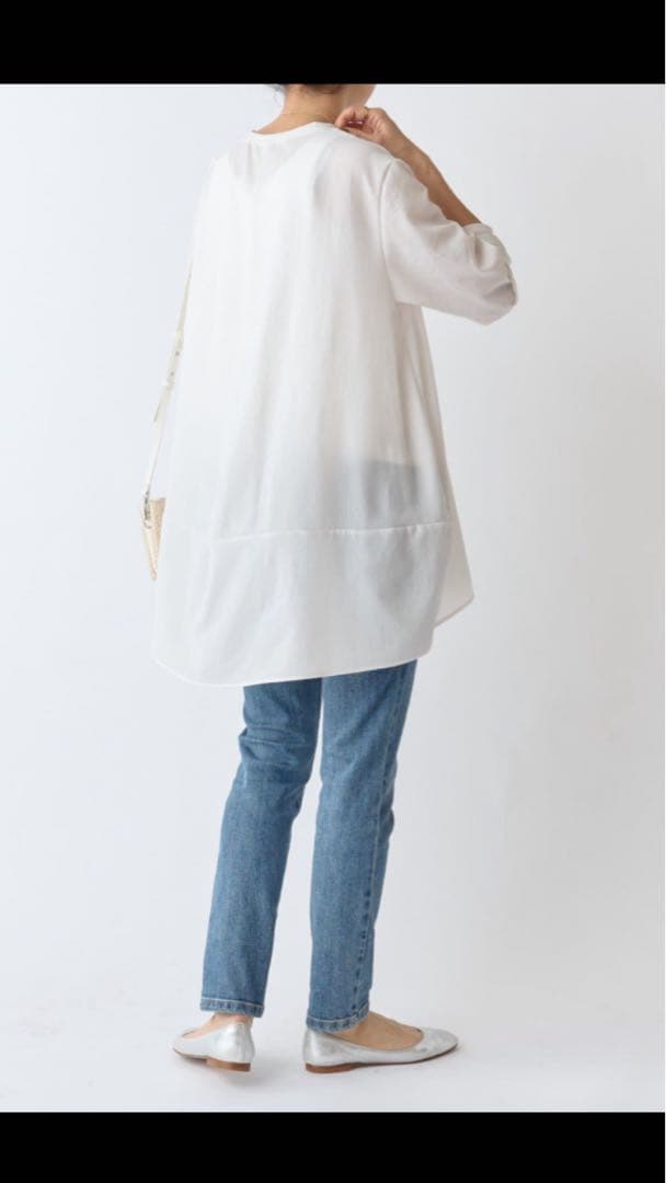 ビアズリー beardsley 後ろドレープTブラウス　0サイズ　未使用