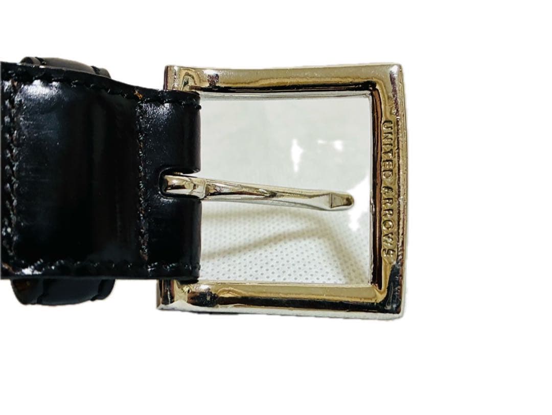 ユナイテッドアローズ　レザーベルト シェルコードバン　高級　ブラック