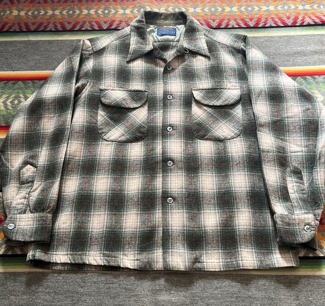 70s ペンドルトン ウール ボード シャツ シャドー オンブレ/50s 60s
