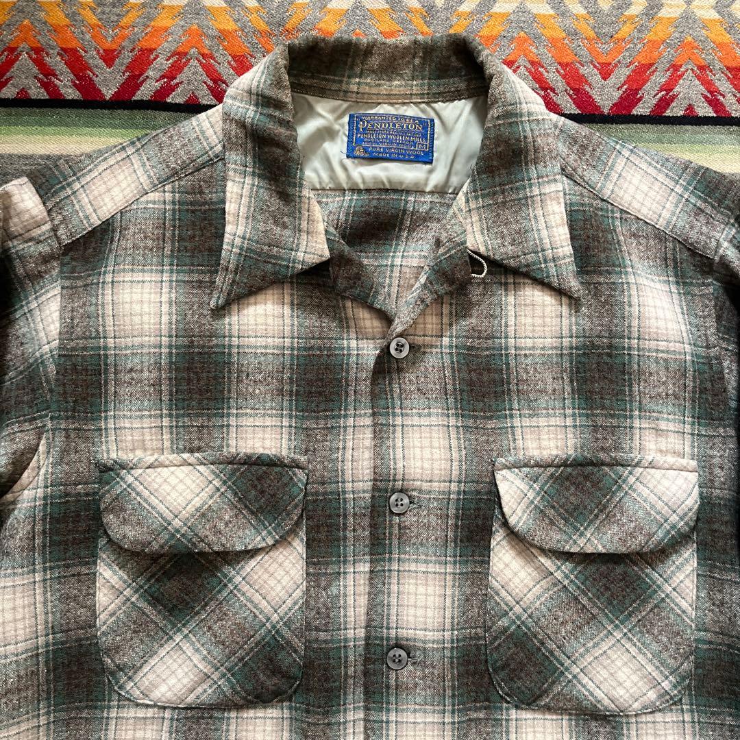 70s ペンドルトン ウール ボード シャツ シャドー オンブレ/50s 60s