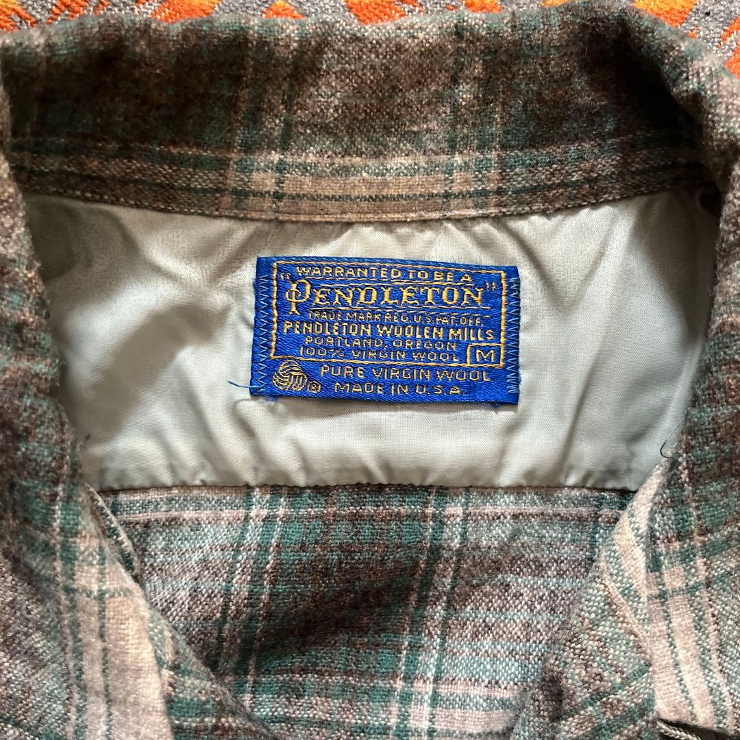 70s ペンドルトン ウール ボード シャツ シャドー オンブレ/50s 60s