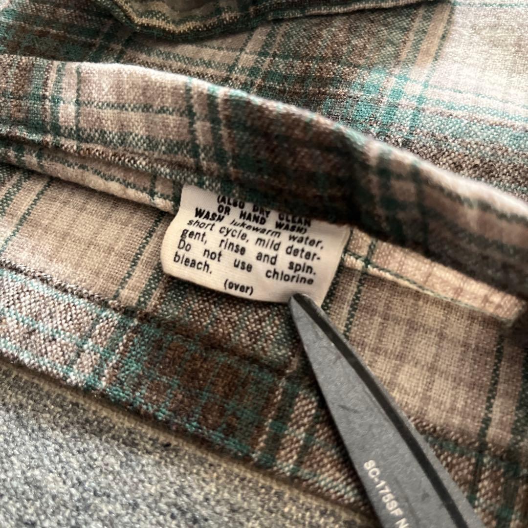 70s ペンドルトン ウール ボード シャツ シャドー オンブレ/50s 60s