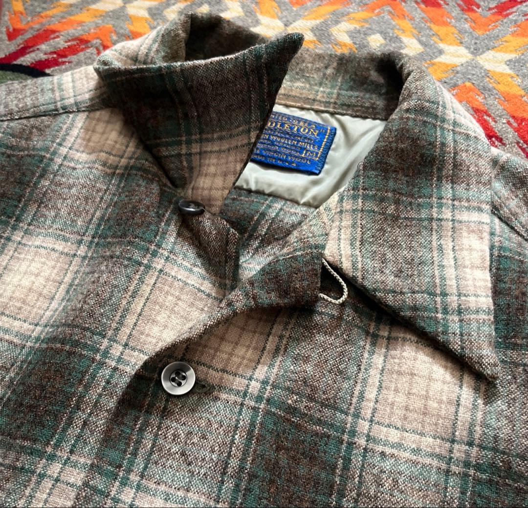 70s ペンドルトン ウール ボード シャツ シャドー オンブレ/50s 60s