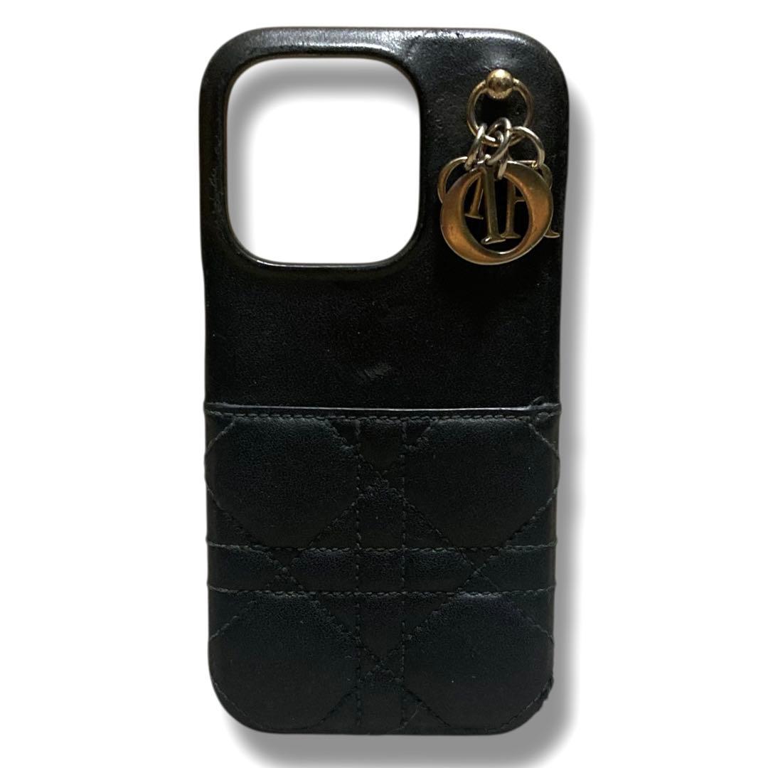 クリスチャンディオール　スマホケース　iPhone14Pro　カナージュ　黒