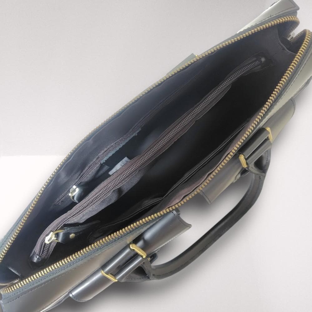 【のぞさん】本革 ビジネスバッグ ブラック 2WAY A4 TIDING