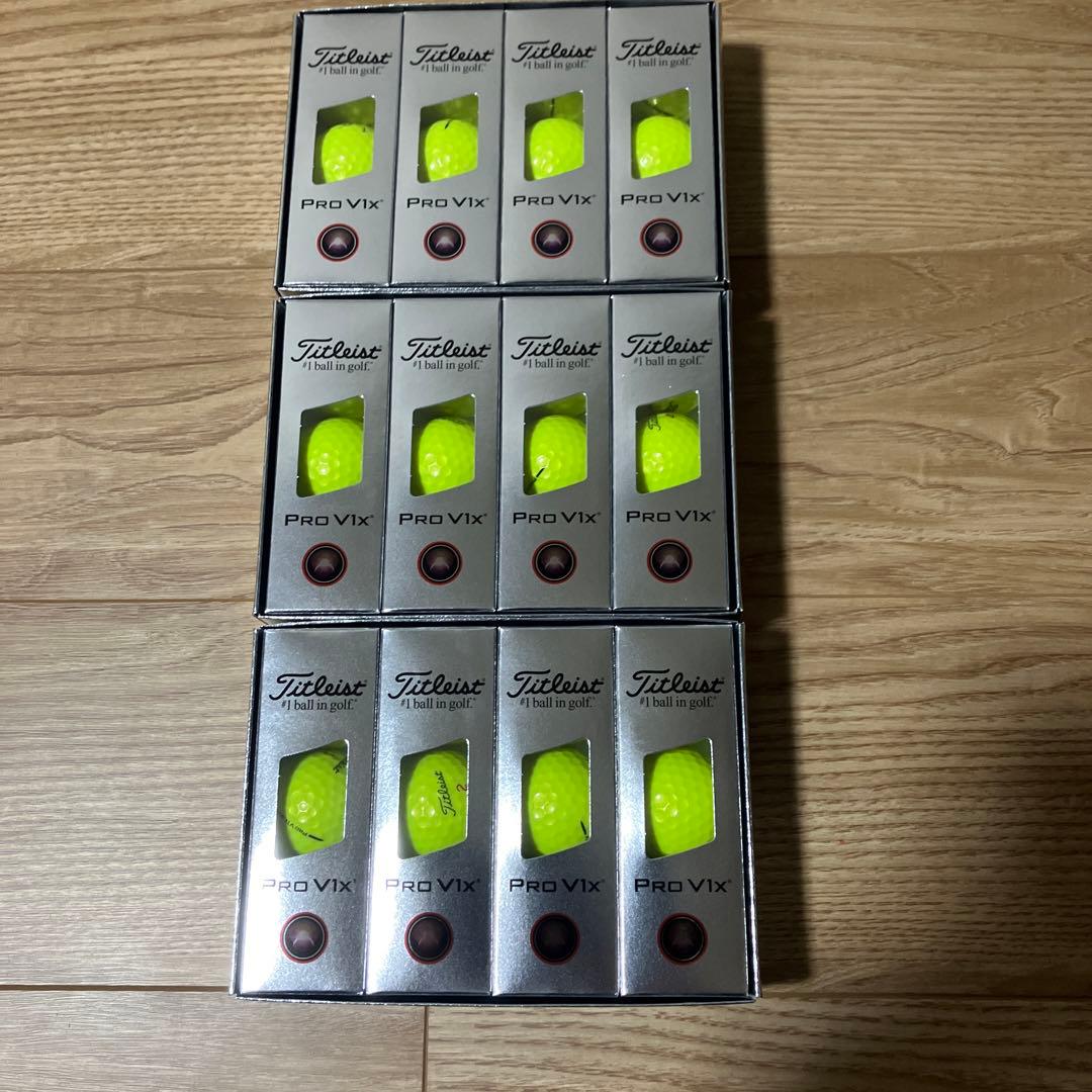Titleist Pro V1x ゴルフボール イエロー 3ダースセット
