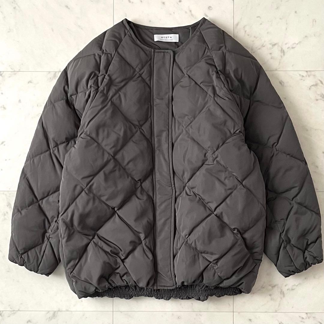 美品＊アーバンリサーチ コクーンキルティングダウン カーキグレー系 acuta