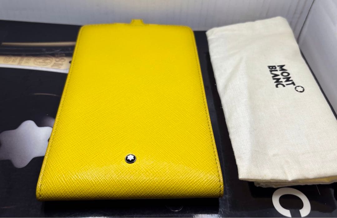 ⭐️金運幸運色⭐️モンブラン⭐️稀少完売入手困難品！大きさ問わず対応本革製スマホケース