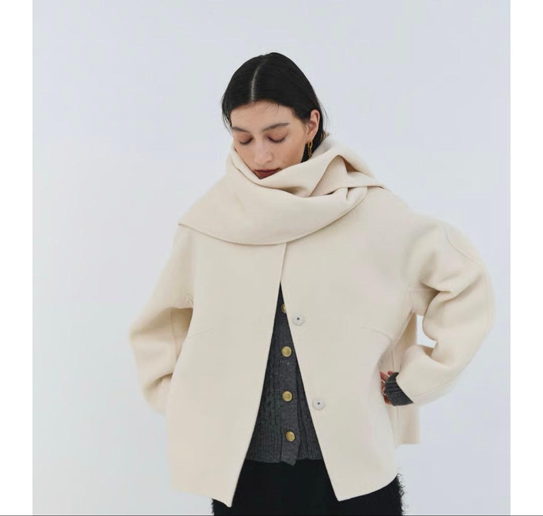 新品clore+ クロレ　カシミア混ストールコート