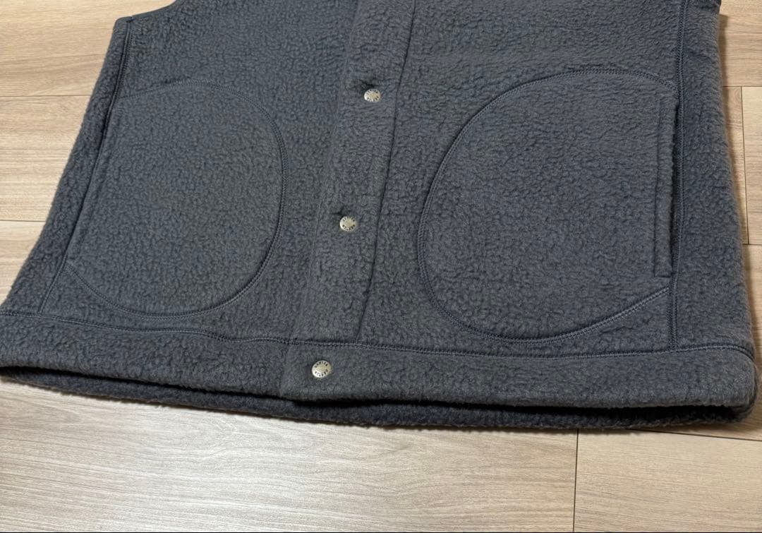 新品タグ付き DANTON ダブルフェイス ボア スタンドカラー ベスト グレー