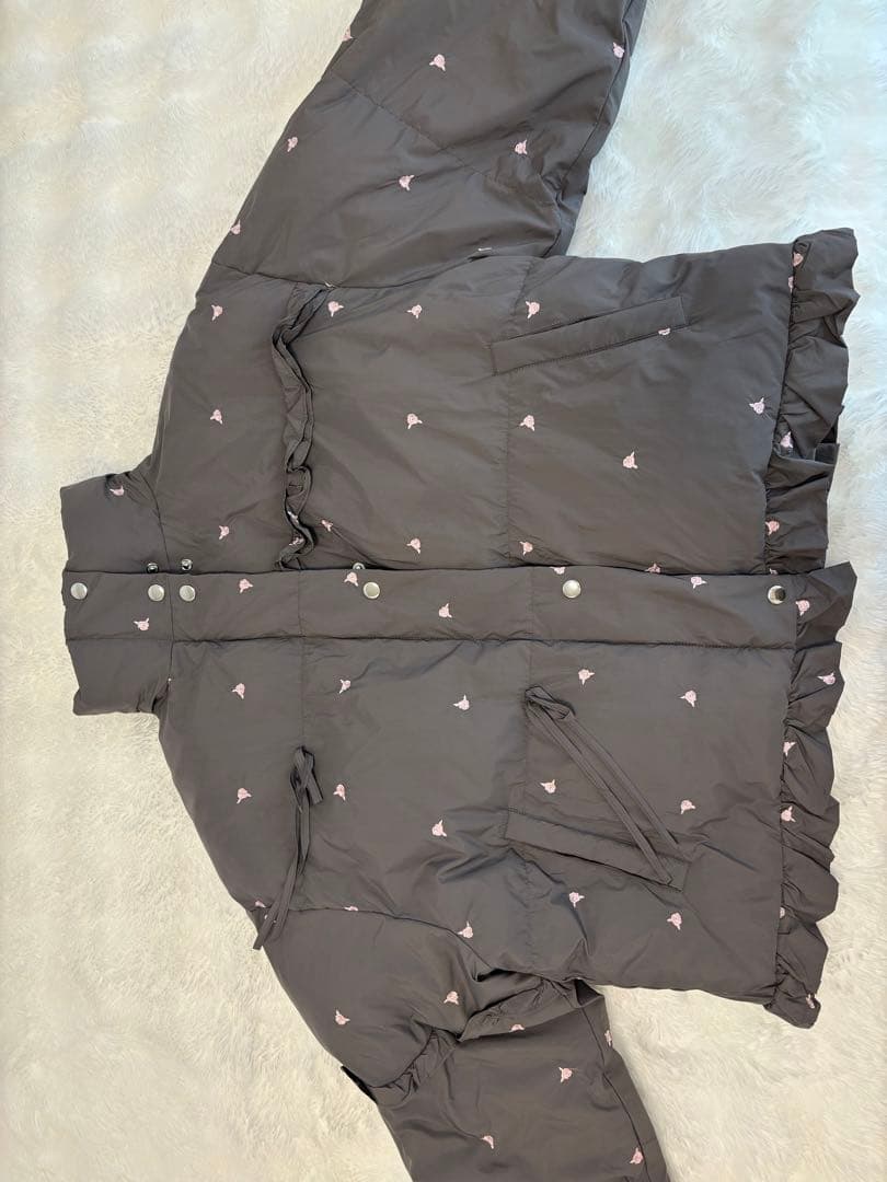 ジャケット・アウター rose frill down jacket (CHARCOAL GRAY)