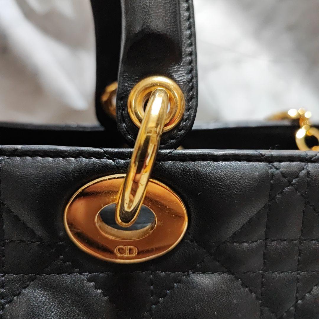 Christian Dior レディディオール カナージュ ラージ RU刻印 黒