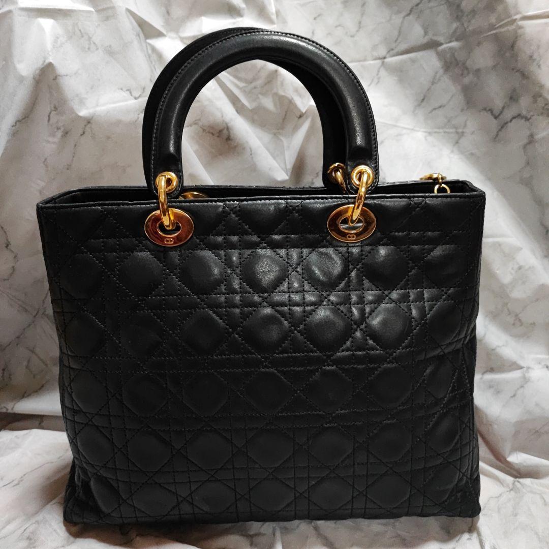 Christian Dior レディディオール カナージュ ラージ RU刻印 黒