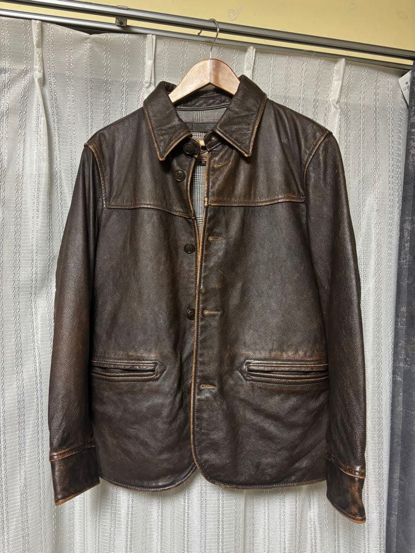 カーコート レザー 牛革 ブラウン ヴィンテージ 古着 キムタク RR