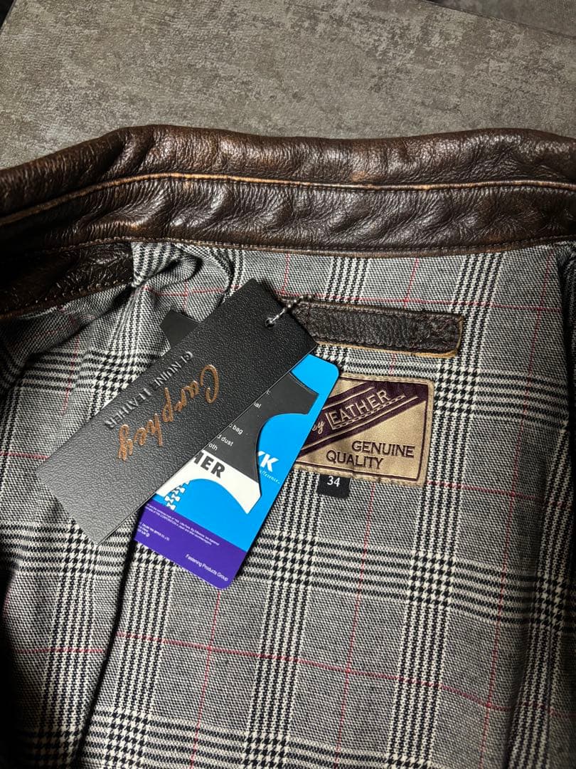 カーコート レザー 牛革 ブラウン ヴィンテージ 古着 キムタク RR