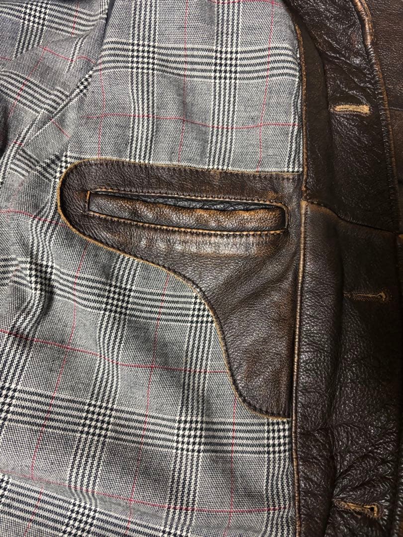 カーコート レザー 牛革 ブラウン ヴィンテージ 古着 キムタク RR