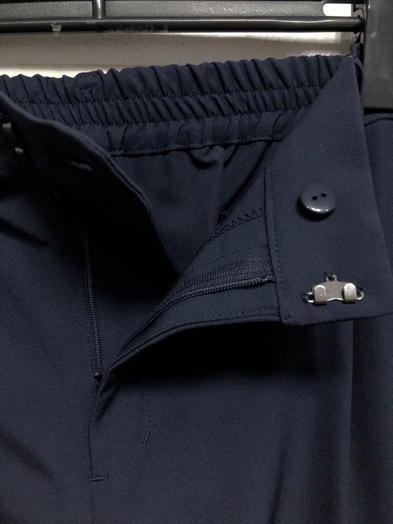 新品☆5Lサイズ♪紺系♪ノーカラーフォーマルパンツスーツ3点セット〇A999