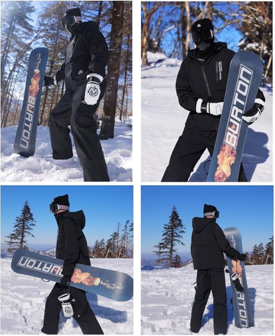 スノーボードウェア セットアップ ブラック Mサイズ