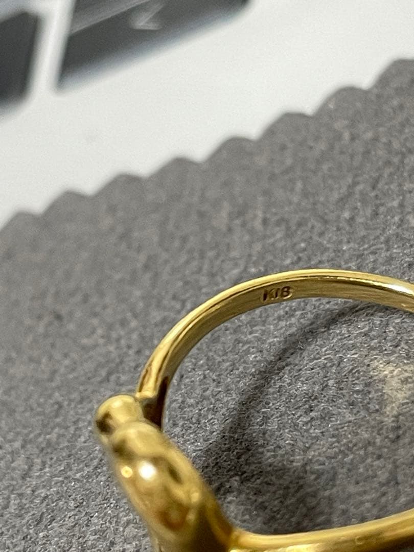 K18 ゴールド ハート型オープンリング