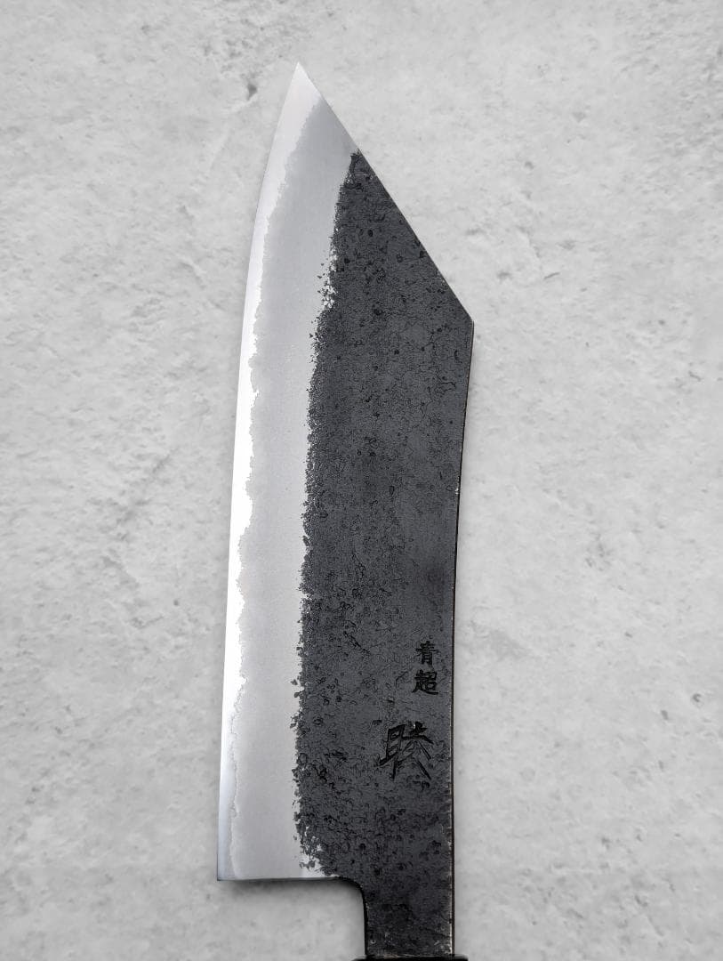 日野浦睦 Hinoura 黒打 梨地 青紙スーパー 博多包丁 180mm