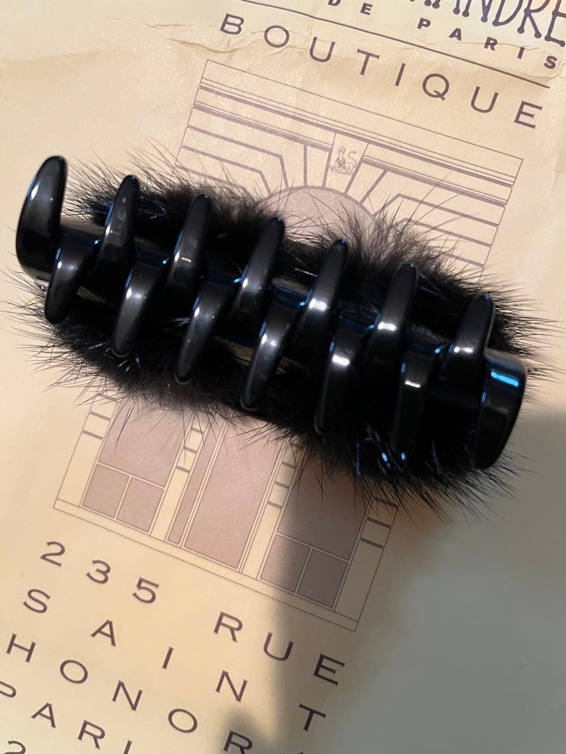 超美品アレクサンドルドゥパリ　ミンクファークリップ　黒