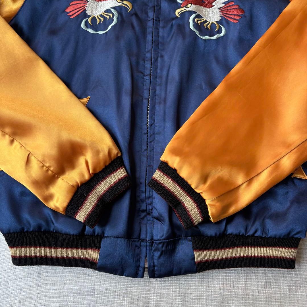 TAILOR 東洋 サテン リバーシブルスカジャン 虎×鷹 刺繍 TT10625