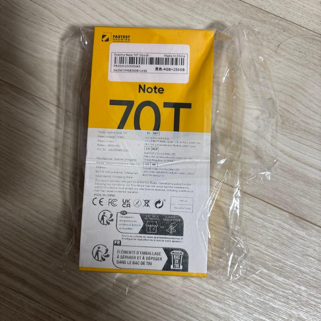 スマートフォン本体 Realme note 70T 256GB